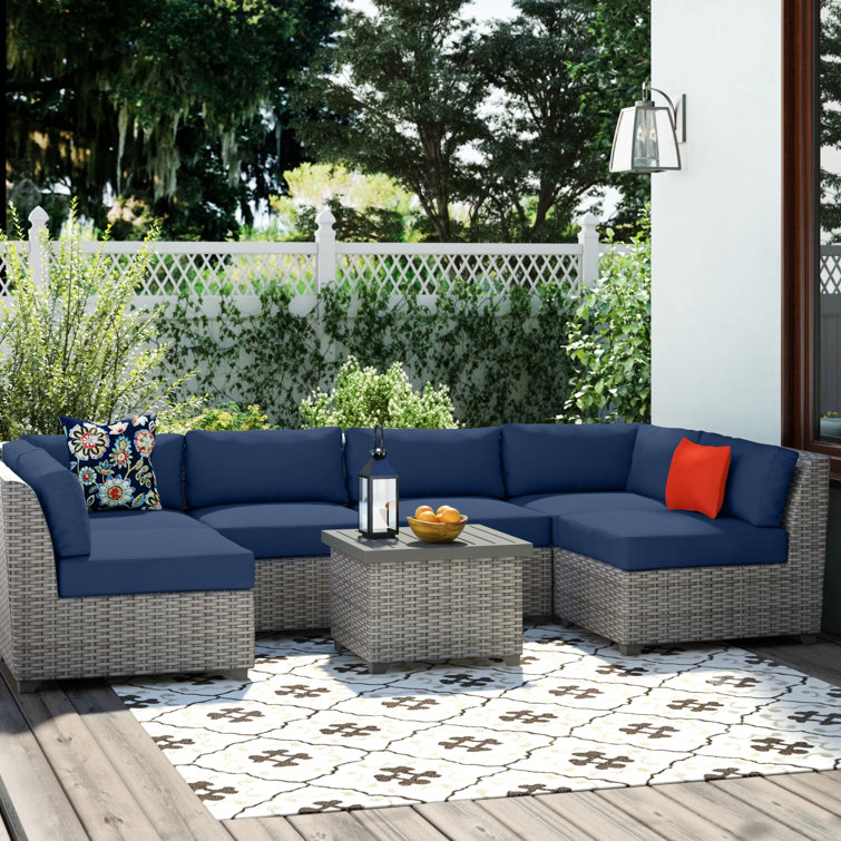 Sol 72 Outdoor™ Oppelo All Weather Wicker/Rattan 7 Person Seating